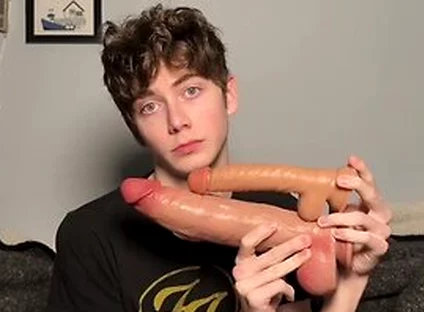 Gooner Boy Gapes Hole With Humongous Dildos