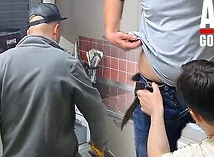 I Convince This Handsome Straight Married Plumber To Try His First Blowjob By A Man And He Lets Me