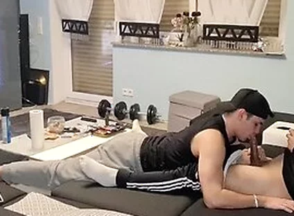 My Boy Surprised Me With A Nice Blowjob While I Was Gaming And I Shot My Cum In His Mouth