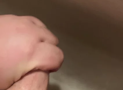 Jerking off a Small Cock in the Bathroom and Cumming