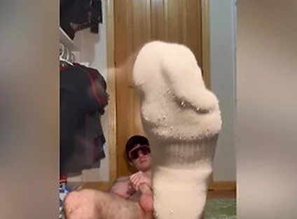 White Socks Jock Jerk Finger