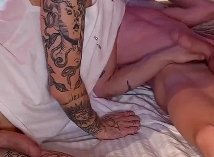 Tent Night: Quietly Licked Through Underwear, Pulled Cock Out and Sucked. Suddenly Woke up - and Fucked Till Creampie Inside