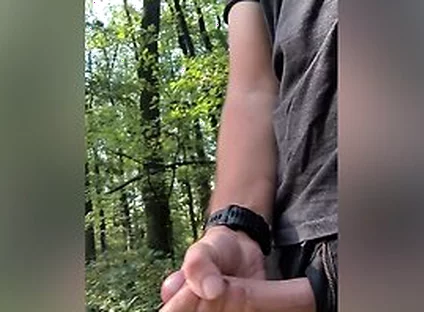 Cumshot In The Middle Of The Forrest