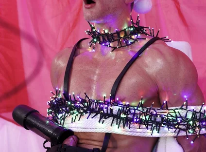 Santa Came by Early, so I Locked His Ass Down Using His Own Ropes and Used My Milking Machine to Take His Milk for Once
