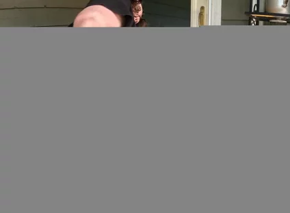 I went out to my back porch and fucked myself with my dildo