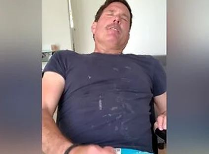 Me Jerking Off After Edging All Day. I Have A Mustache Here