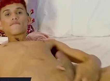 Angelo Zaide On Horny College Twink Jerks His Big Cock Until He Explodes