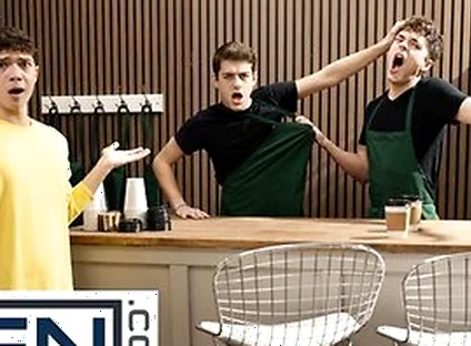 Men - Sam Ledger Wants A Coffee But Ends Up Taking Joey Millss Cock In His Mouth