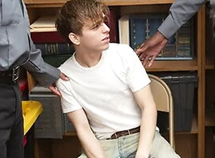 Teen 18+ Thief Zach Brenton Gets Barebacked By Black & Latino Officers With Massive Dicks
