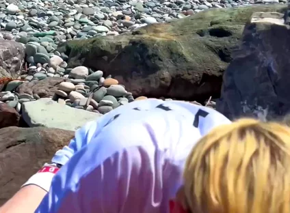 Persuaded a Straight Guy to Give a on the Beach