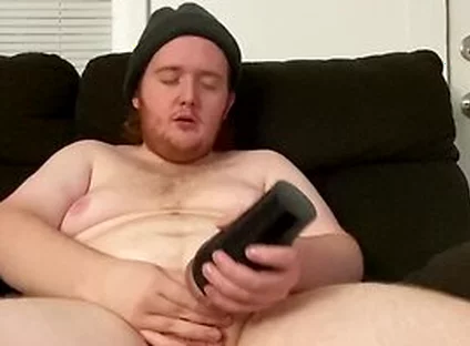 Young Chubby Guy Plays With A Fleshlight