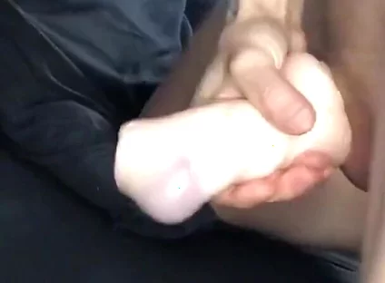 Jerking off with a Flashlight and Big Cumshot
