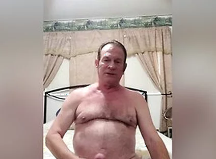 Old Man Stroking In Bed