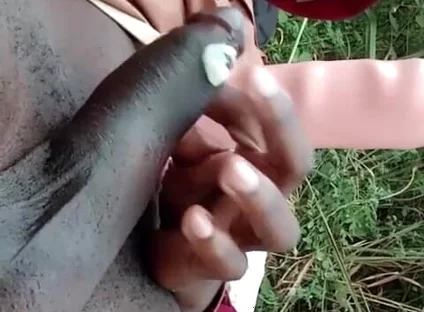 Outdoor playing with my dick and my huge dildo until cumshot