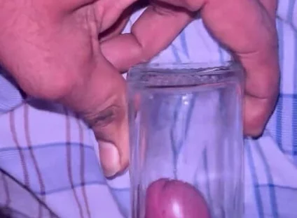 Indian Boy Mastrubate with Glass Jar
