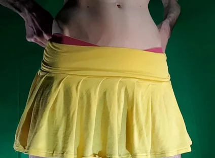 Yellow Skirt with Yellow Shorts. the Free Cut.