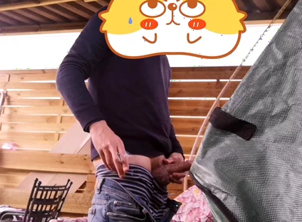 Outdoor Jerkoff While Smoking a Cigarette