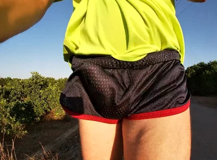 Tight Shiny Sport Shorts Bulging Routine (freeballing Outdoors)