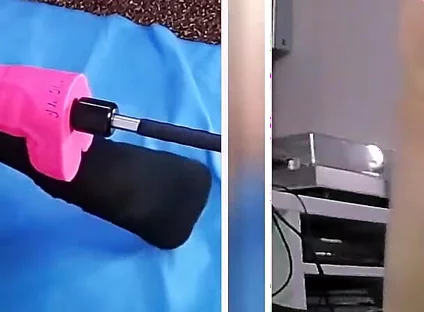 Fabulous Fucking Machine Anal Dildo Fucking in Chastity Cage