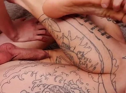 Two Guys with Big Cocks Fuck Stepbrother's Tight Asshole Hard