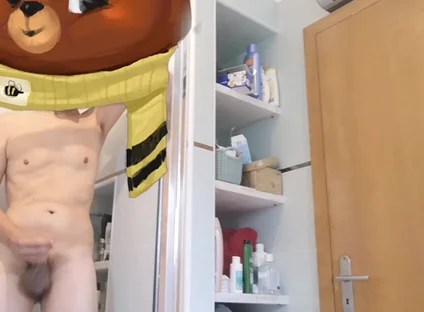 Hot Smooth Caught Jerking in the Bathroom