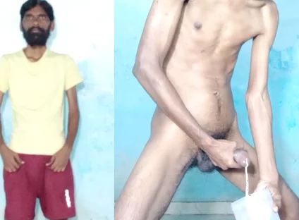 Rajesh Playboy 993 Masturbating Big Cock and Cumming in the Jar. Naked Stroking Dick Spanking Butt.