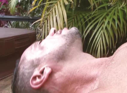 Gay's on Fire Scene-4_twink in Swimsuit Enjoys Sucking a Muscular Guy's Cock in the Pool