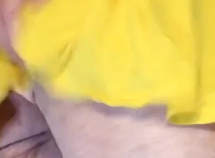 Tiny Yellow Plaid Thong Under Yellow Skirt