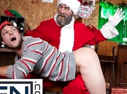 Men - Benjamin Blue Rides A New Christmas Toy In Front Of Stepdaddy Cakes, Then Rides Him Instead