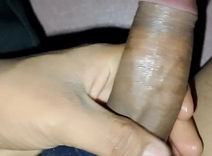 Handjob Masturbation Cum at Late Night