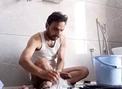 Indian Hot Man Enjoy Shower and Masterbation
