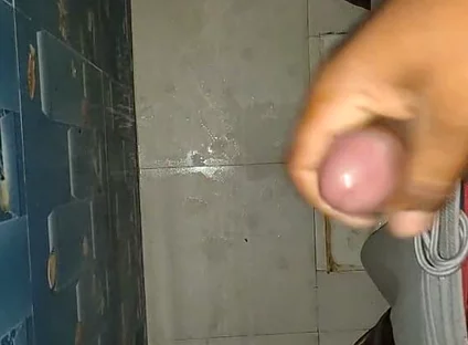 Desi Dick Masturbating in Bathroom