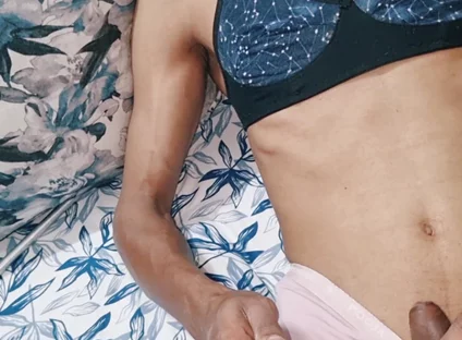 Sissy Crossdresser Stealing and Cumming in Mommy's Silk Satin Panties