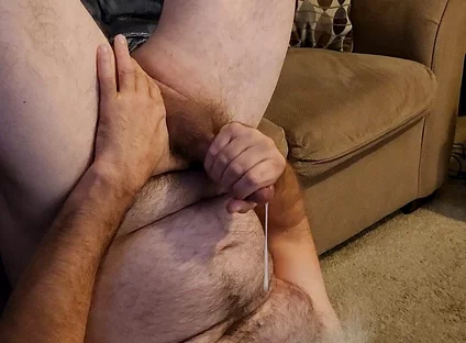 Hardsteele97 Slipping the Tip of This Huge 12 Inch Black Dildo in. Taking as Much as I Can. Followed by a Huge Load on Me.