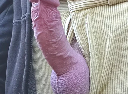 Big Uncut Cock Creamy Cum Outdoor Edging Wearing Cords