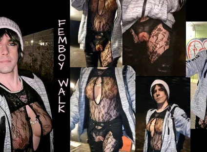 Femboy - My First Walk as a Ladyboy with Breasts and a Vagina