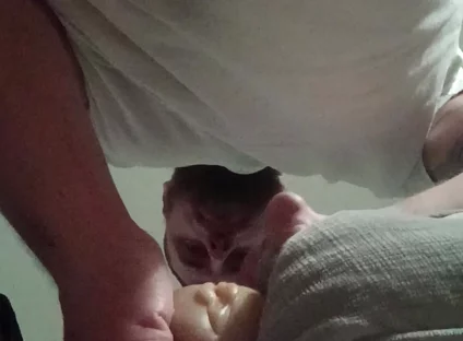 White Cock Fucks a Pocket Pussy Creampie