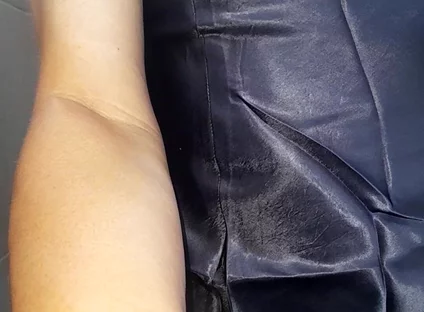 Blue Satin Silk Mini Dress with Gorgeous Lining