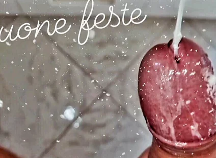 At Home Alone Home Alone - Christmas Cumshot with a Huge Cock