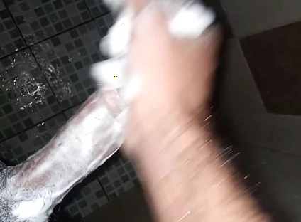 Breast Pump Boy2 Takes His Time in the Shower with a While Waiting Outside the Bathroom