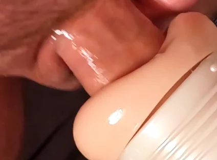 Stepdaddy Bear Pounds His New Fleshlight Butthole