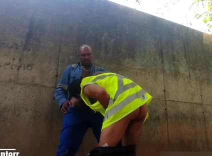 Two Workers Behind the Service Wall