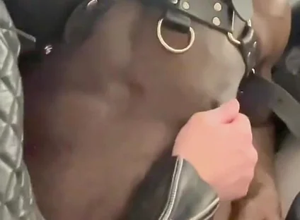 Interracial BDSM Whipping Titplay & Wank Session