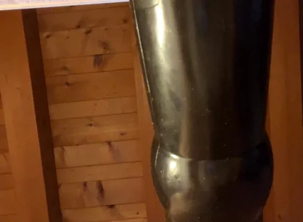 Grandpa Fucks Himself with His Black BDSM Dildo