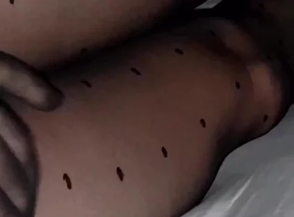 Dani Leg with Dotted Black Nylon and Gloves
