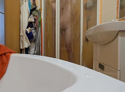 Hairy Guy Taking a Shower at His Female Friend’s Place
