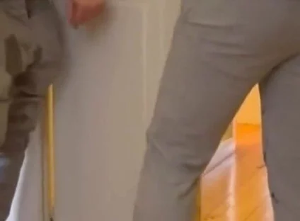 Desperate Boy Left Outside by His Flatmate Wets Himself and Then Gets His Revenge