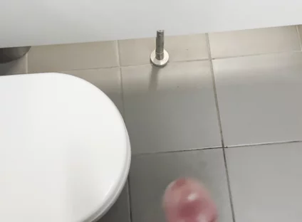 Jerking off in a Public Restroom