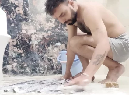 Indian Stepfather Stepdaddy Enjoy Shower