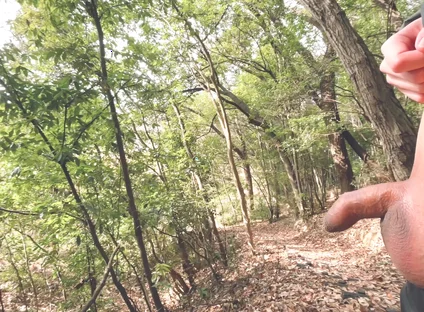 A Boy with a Small Foreskin Pees a Huge Stream Outdoors